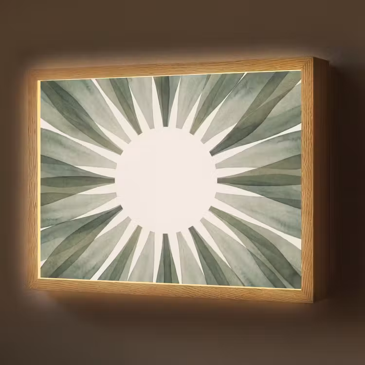 Lightbox - Wandlamp - Planten - Abstract - Waterverf - Groen - Natuur — 1