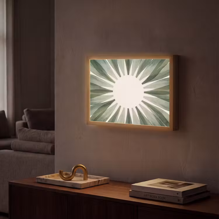 Lightbox - Wandlamp - Planten - Abstract - Waterverf - Groen - Natuur — 2