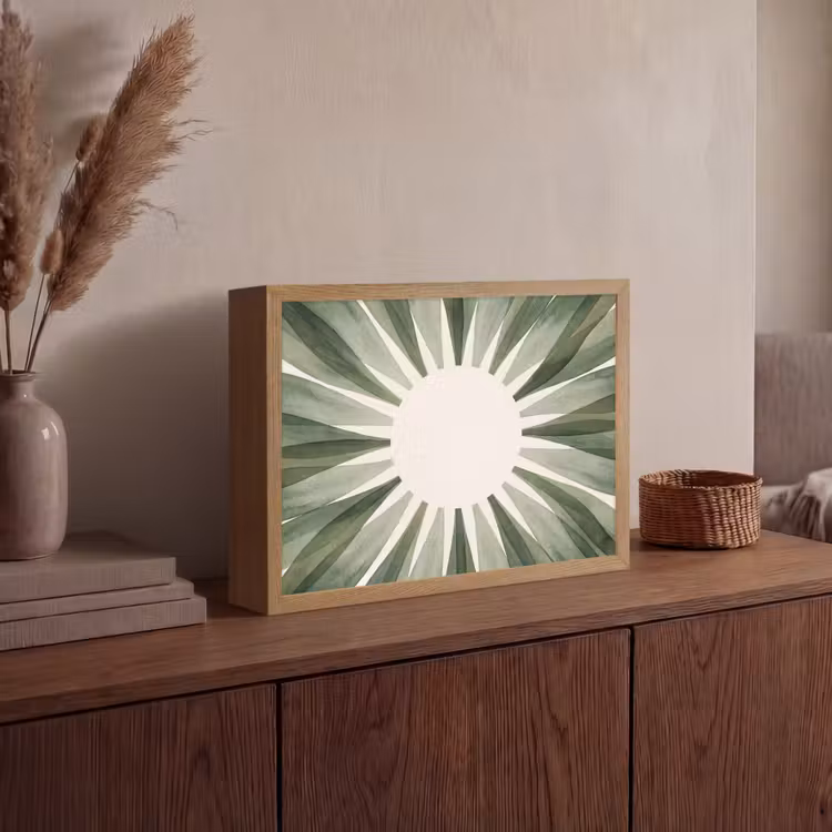 Lightbox - Wandlamp - Planten - Abstract - Waterverf - Groen - Natuur — 4