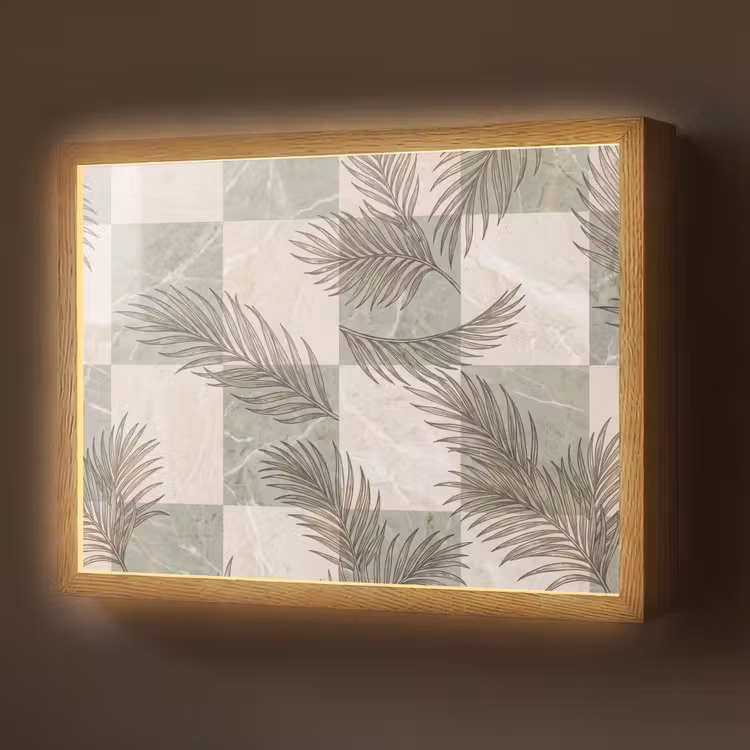 Lightbox - Wandlamp - Planten - Bladeren - Marmer - Modern - Groen — 1