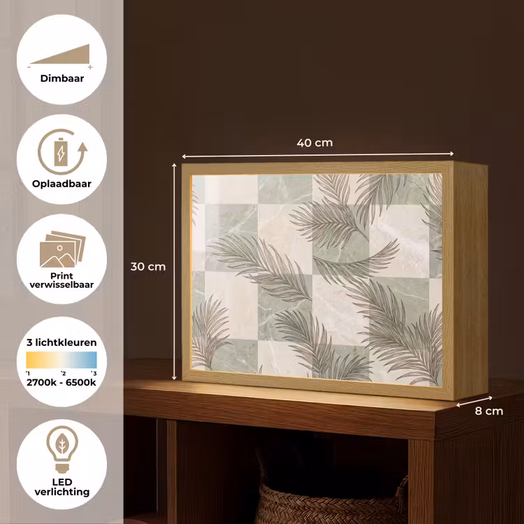 Lightbox - Wandlamp - Planten - Bladeren - Marmer - Modern - Groen — 10