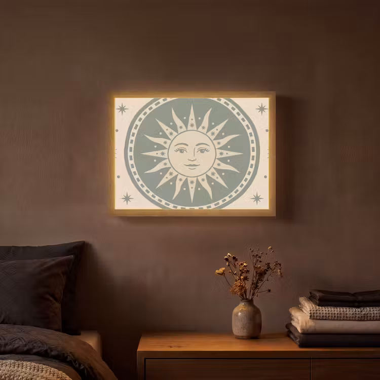 Lightbox - Wandlamp - Zon - Sterren - Astrologie - Vintage - Groen — 3