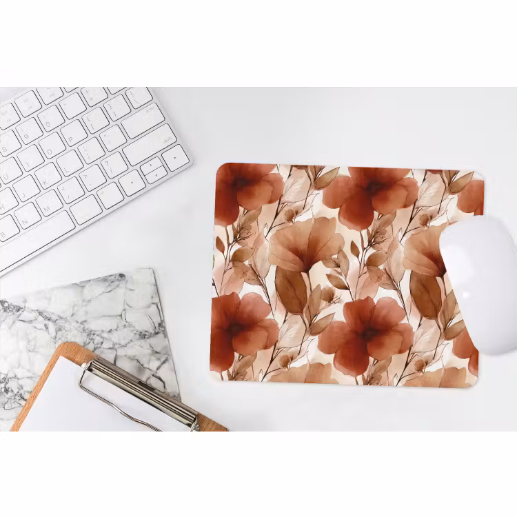 Muismat - Bloemen - Aquarel - Botanisch - Terracotta — 2
