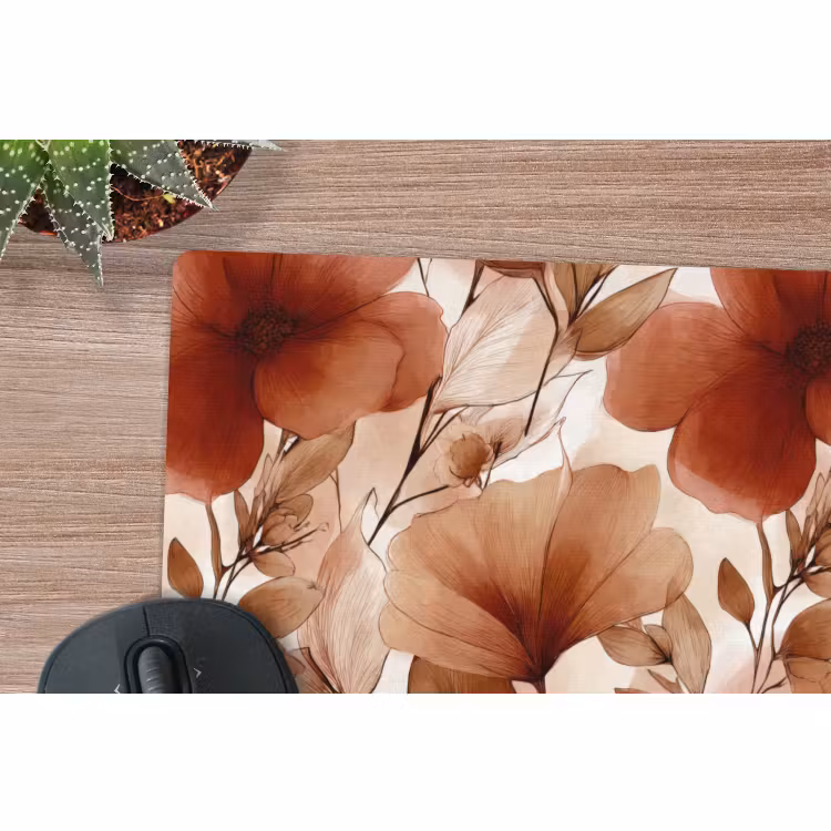 Muismat - Bloemen - Aquarel - Botanisch - Terracotta — 4