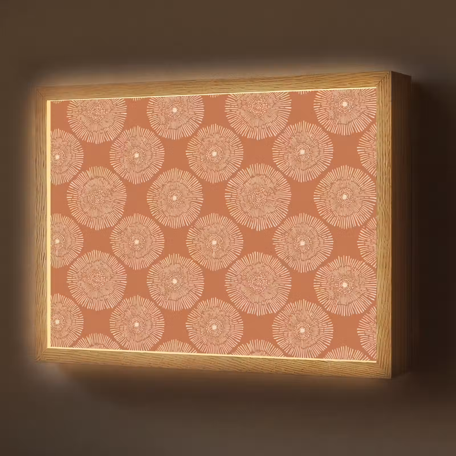 Lightbox - Wandlamp - Cirkels - Grafisch - Patroon - Terracotta — 1