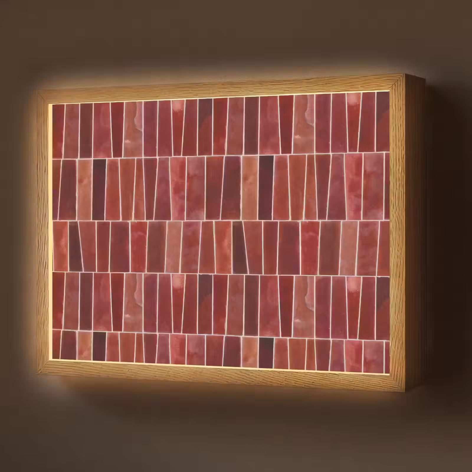 Lightbox - Wandlamp - Tegels - Modern - Structuur - Dieprood — 1