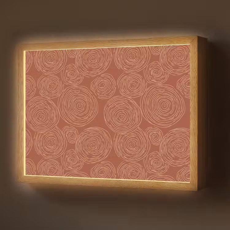 Lightbox - Wandlamp - Cirkels - Abstract - Artistiek - Terracotta — 1