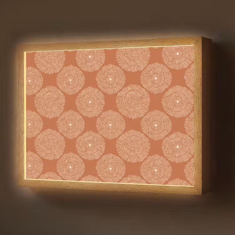 Lightbox - Wandlamp - Cirkels - Grafisch - Patroon - Terracotta — 1