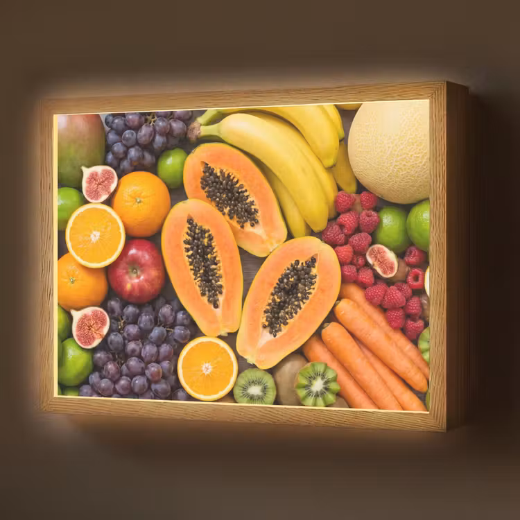 Lightbox - Wandlamp - Eten - Fruit - Groenten - Vers - Kleurrijk — 1