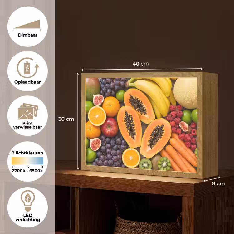 Lightbox - Wandlamp - Eten - Fruit - Groenten - Vers - Kleurrijk — 10