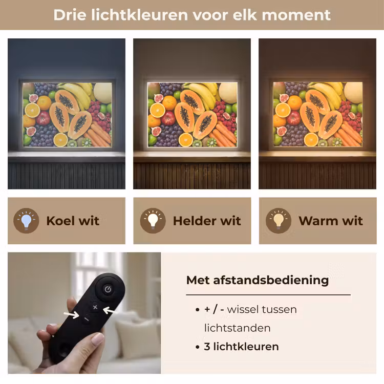 Lightbox - Wandlamp - Eten - Fruit - Groenten - Vers - Kleurrijk — 8