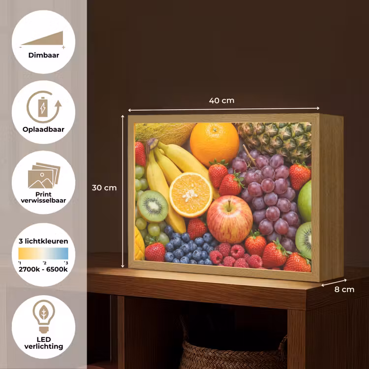 Lightbox - Wandlamp - Eten - Fruit - Vers - Kleurrijk - Voeding — 10