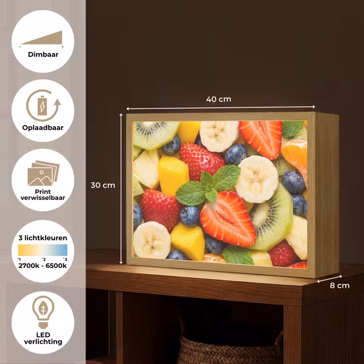 Lightbox - Wandlamp - Fruit - Plakjes - Eten - Kleurrijk — 10