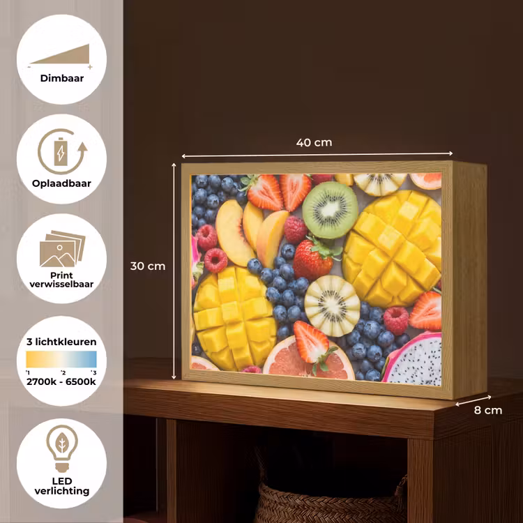 Lightbox - Wandlamp - Fruit - Versneden - Kleurrijk - Eten - Gezond — 10