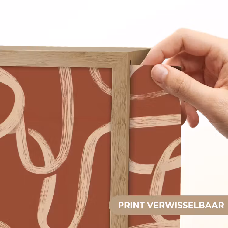 Lightbox - Wandlamp - Lijnen - Abstract - Organisch - Terracotta - Crème — 5