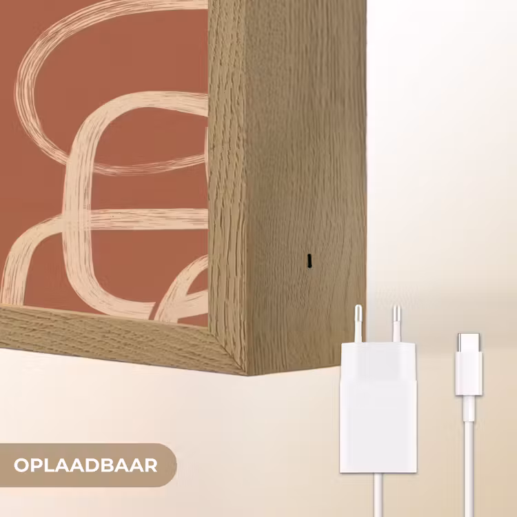 Lightbox - Wandlamp - Lijnen - Abstract - Organisch - Terracotta - Crème — 7