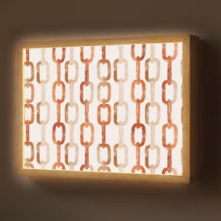 Lightbox - Wandlamp - Schakels - Patroon - Aquarel - Terracotta — 1