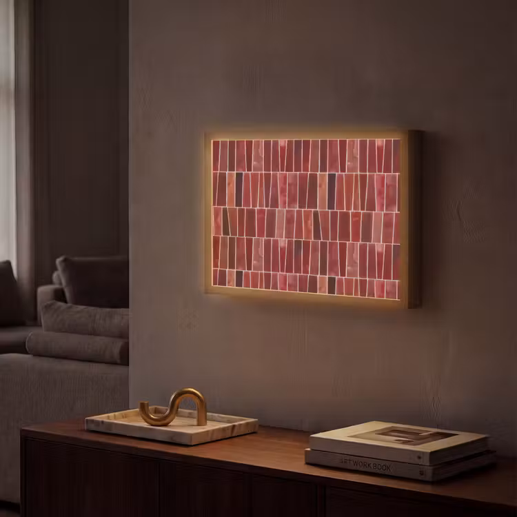 Lightbox - Wandlamp - Tegels - Modern - Structuur - Dieprood — 2