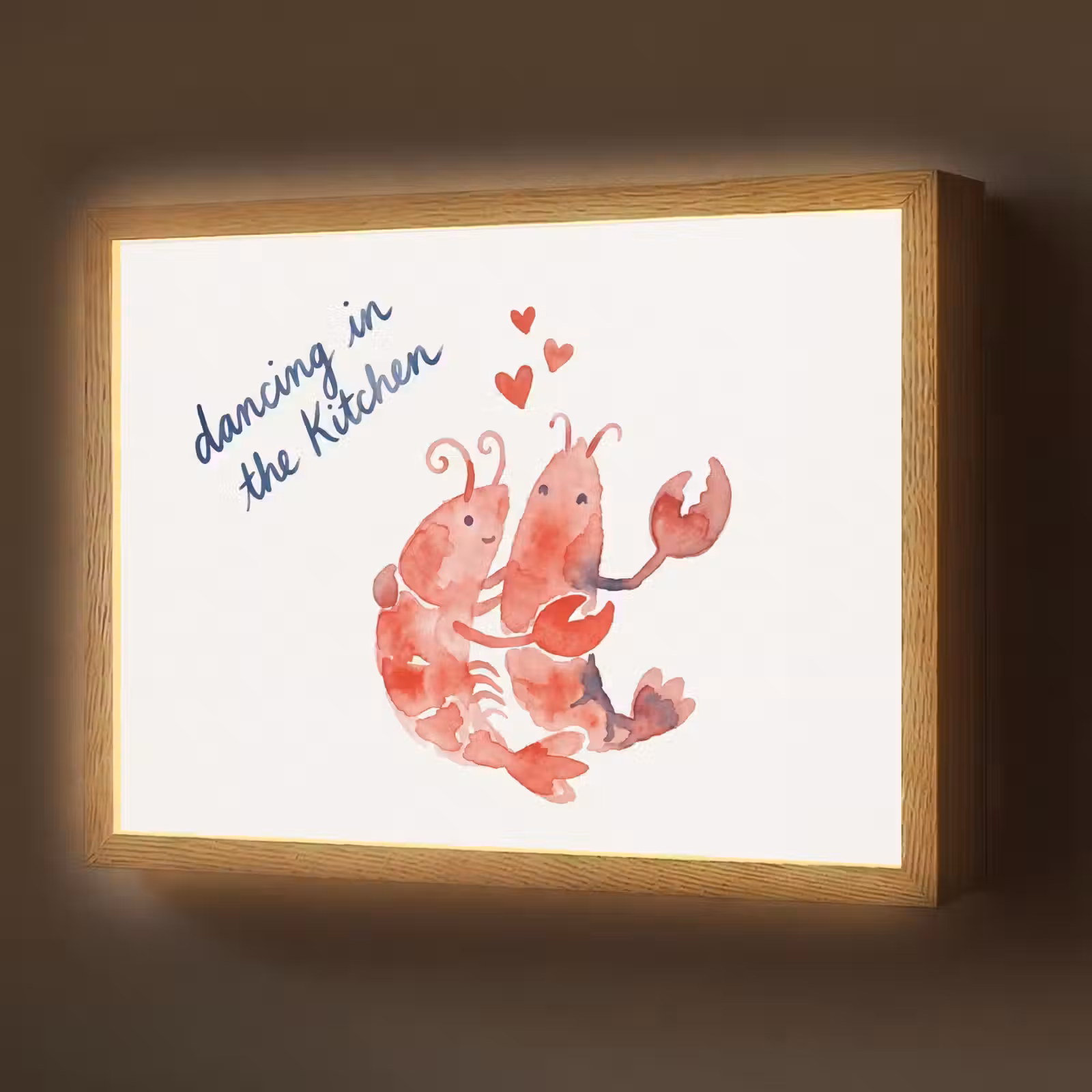 Lightbox - Wandlamp - Dier - Dans - Liefde - Waterverf - Rood — 1