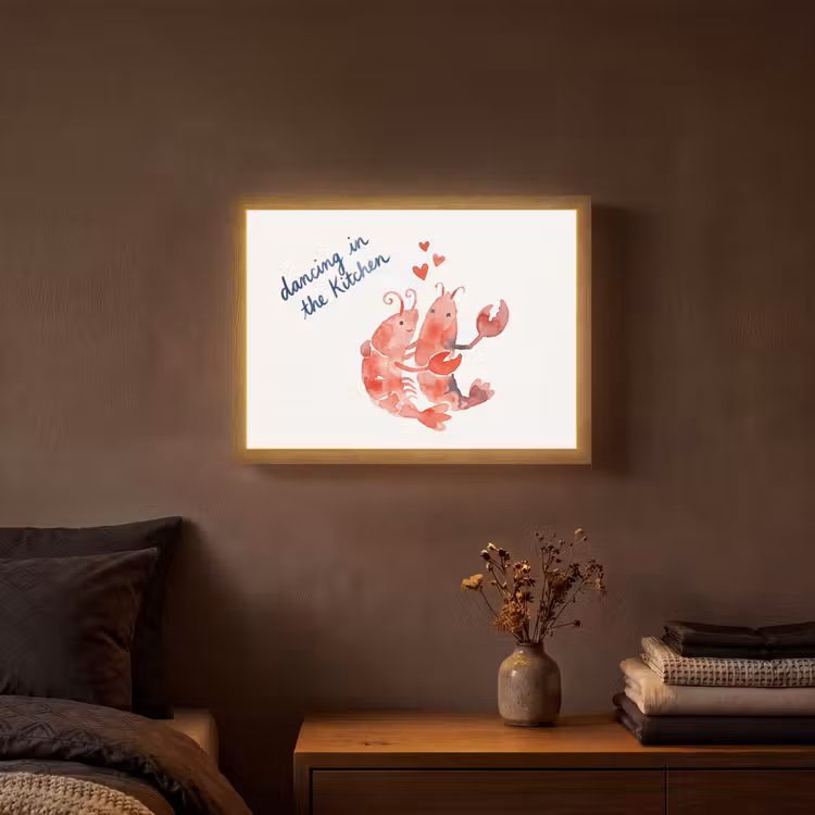Lightbox - Wandlamp - Dier - Dans - Liefde - Waterverf - Rood — 3