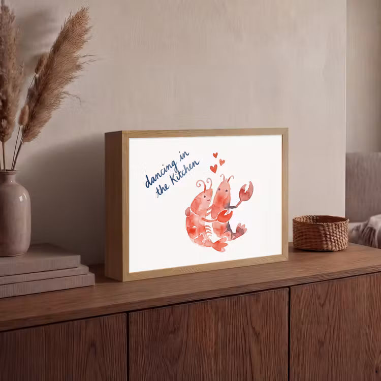 Lightbox - Wandlamp - Dier - Dans - Liefde - Waterverf - Rood — 4
