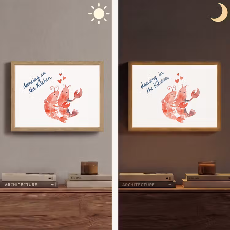 Lightbox - Wandlamp - Dier - Dans - Liefde - Waterverf - Rood — 6