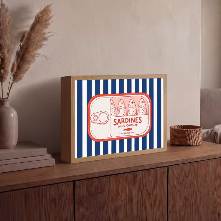 Lightbox - Wandlamp - Eten - Vis - Blik - Illustratie - Rood — 4