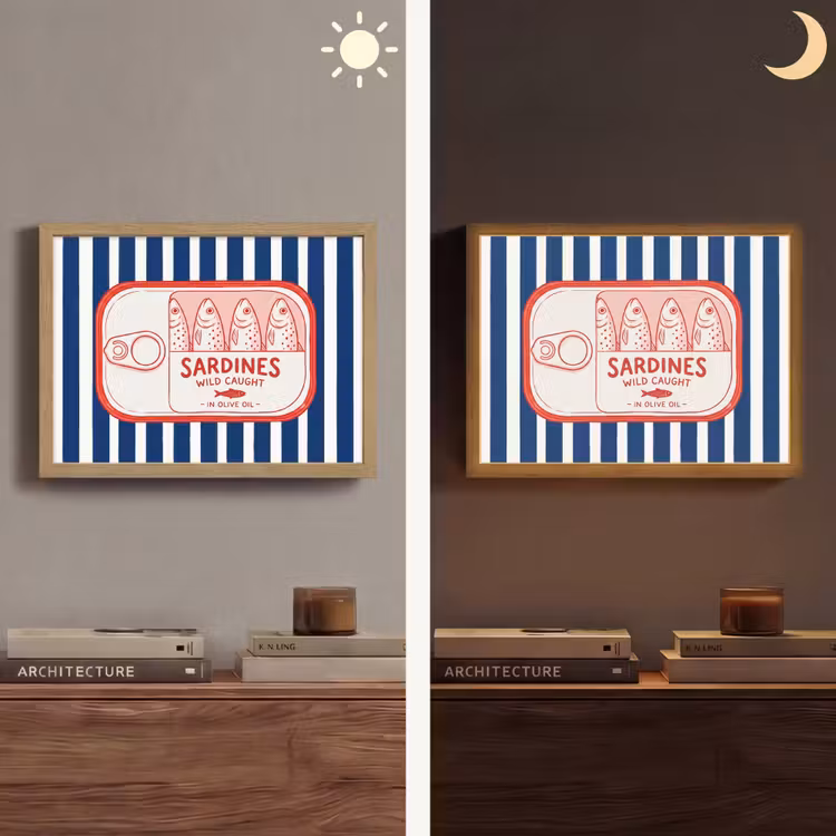 Lightbox - Wandlamp - Eten - Vis - Blik - Illustratie - Rood — 6