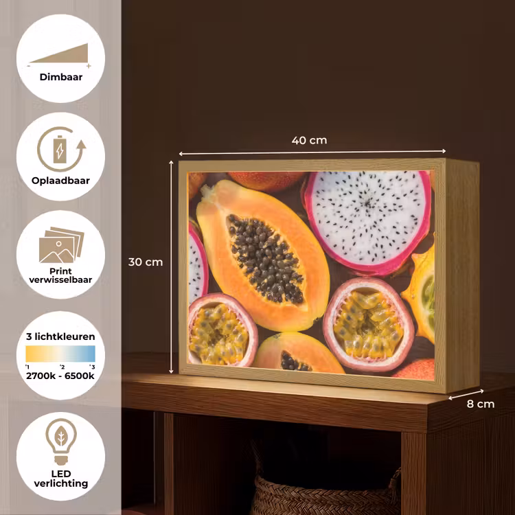 Lightbox - Wandlamp - Fruit - Geopend - Tropisch - Eten - Kleurrijk — 10