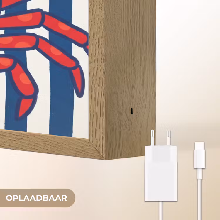 Lightbox - Wandlamp - Krab - Strepen - Zeeleven - Illustratie - Rood — 7