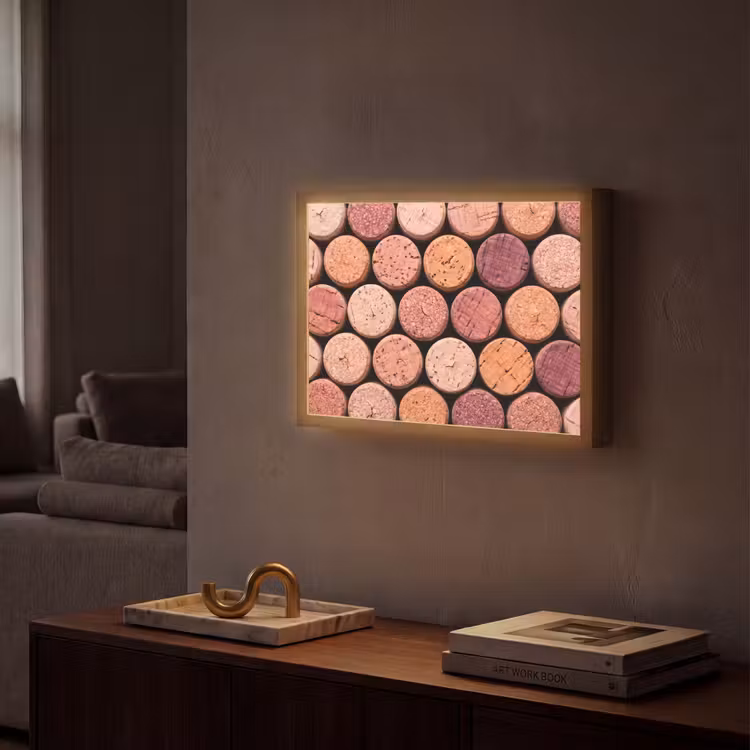 Lightbox - Wandlamp - Kurk - Patroon - Abstract - Modern - Rood — 2