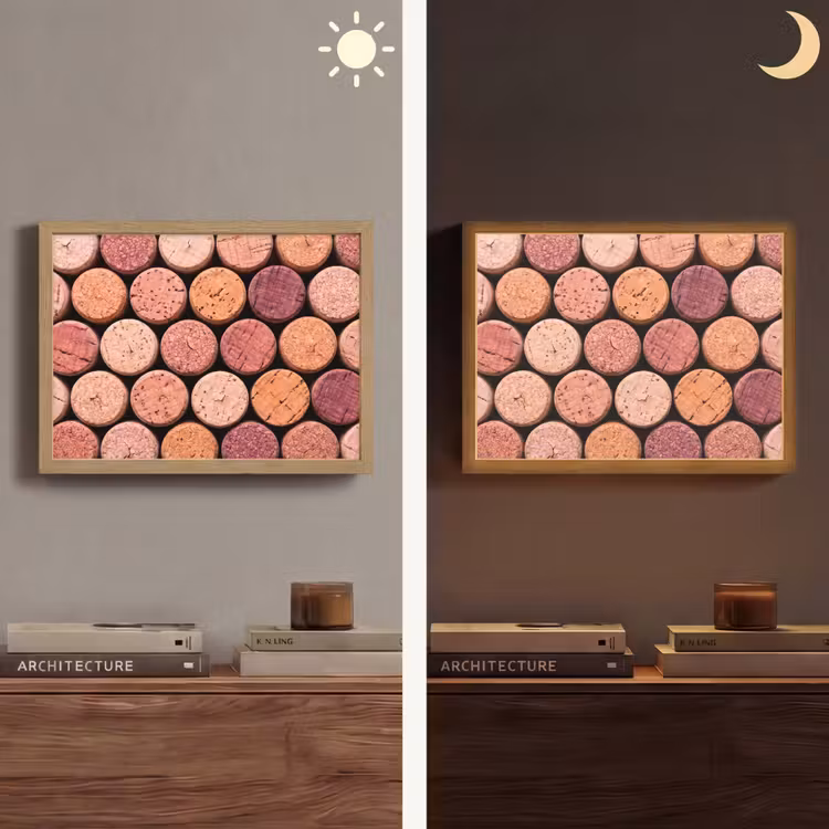 Lightbox - Wandlamp - Kurk - Patroon - Abstract - Modern - Rood — 6