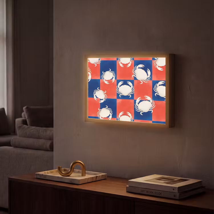 Lightbox - Wandlamp - Patroon - Zeeleven - Rood - Blauw - Abstract — 2