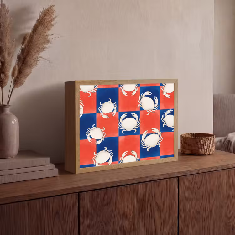 Lightbox - Wandlamp - Patroon - Zeeleven - Rood - Blauw - Abstract — 4