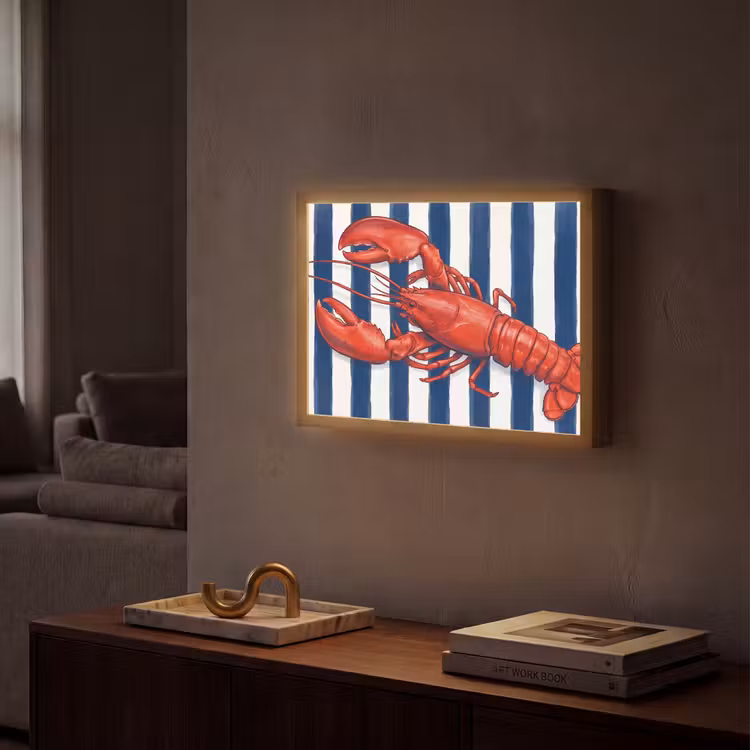 Lightbox - Wandlamp - Schaaldier - Kreeft - Marine - Illustratie - Rood — 2