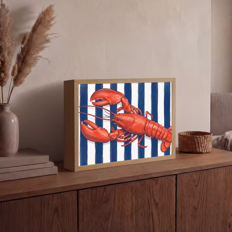 Lightbox - Wandlamp - Schaaldier - Kreeft - Marine - Illustratie - Rood — 4