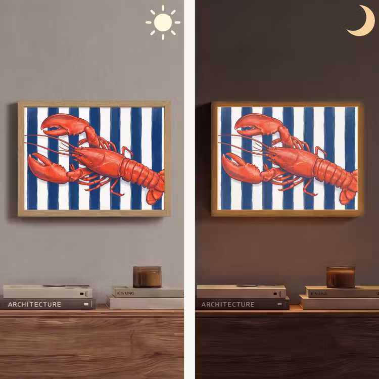 Lightbox - Wandlamp - Schaaldier - Kreeft - Marine - Illustratie - Rood — 6