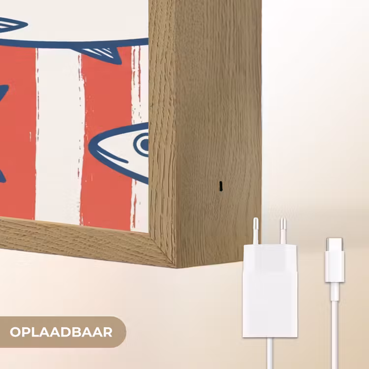 Lightbox - Wandlamp - Vis - Patroon - Strepen - Illustratie - Rood — 7