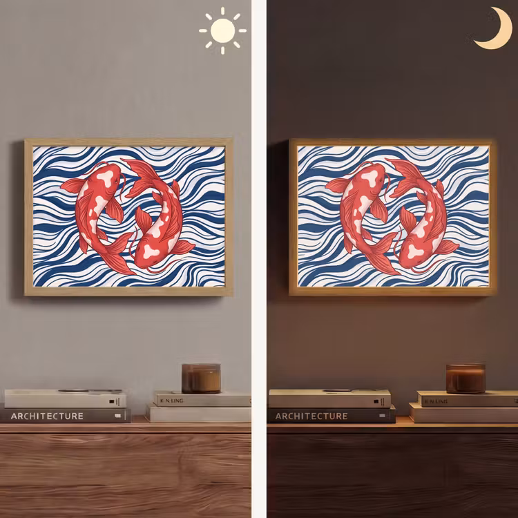 Lightbox - Wandlamp - Vis - Water - Natuur - Illustratie - Rood — 6
