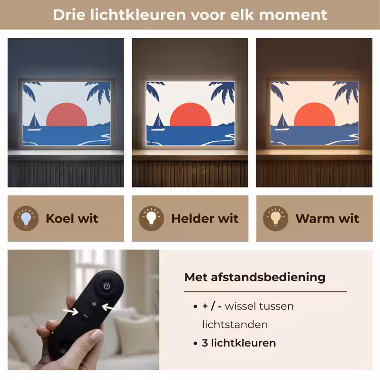Lightbox - Wandlamp - Zonsondergang - Zee - Palmboom - Tropisch - Modern — 8