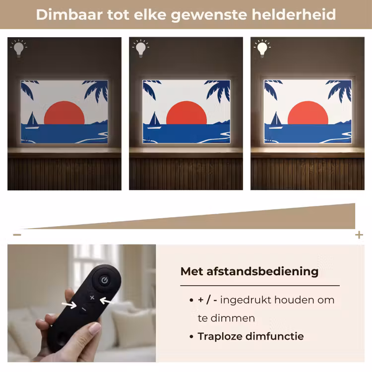 Lightbox - Wandlamp - Zonsondergang - Zee - Palmboom - Tropisch - Modern — 9