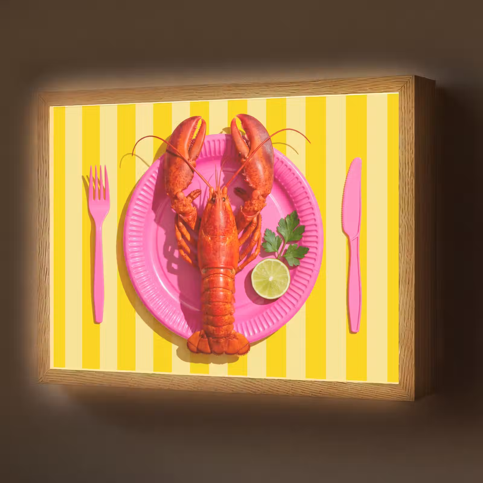 Lightbox - Wandlamp - Eten - Roze - Geel - Modern - Culinaire — 1