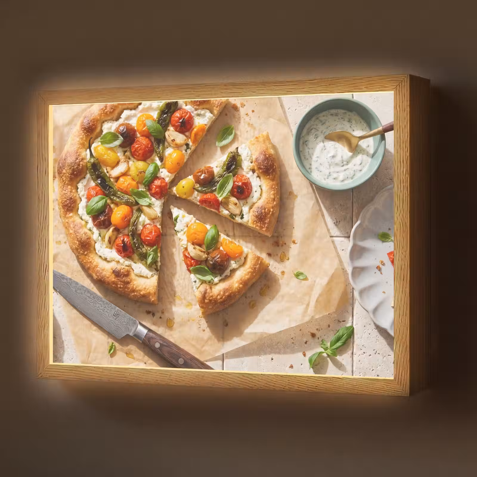 Lightbox - Wandlamp - Eten - Tomaten - Basilicum - Maaltijd - Vers — 1