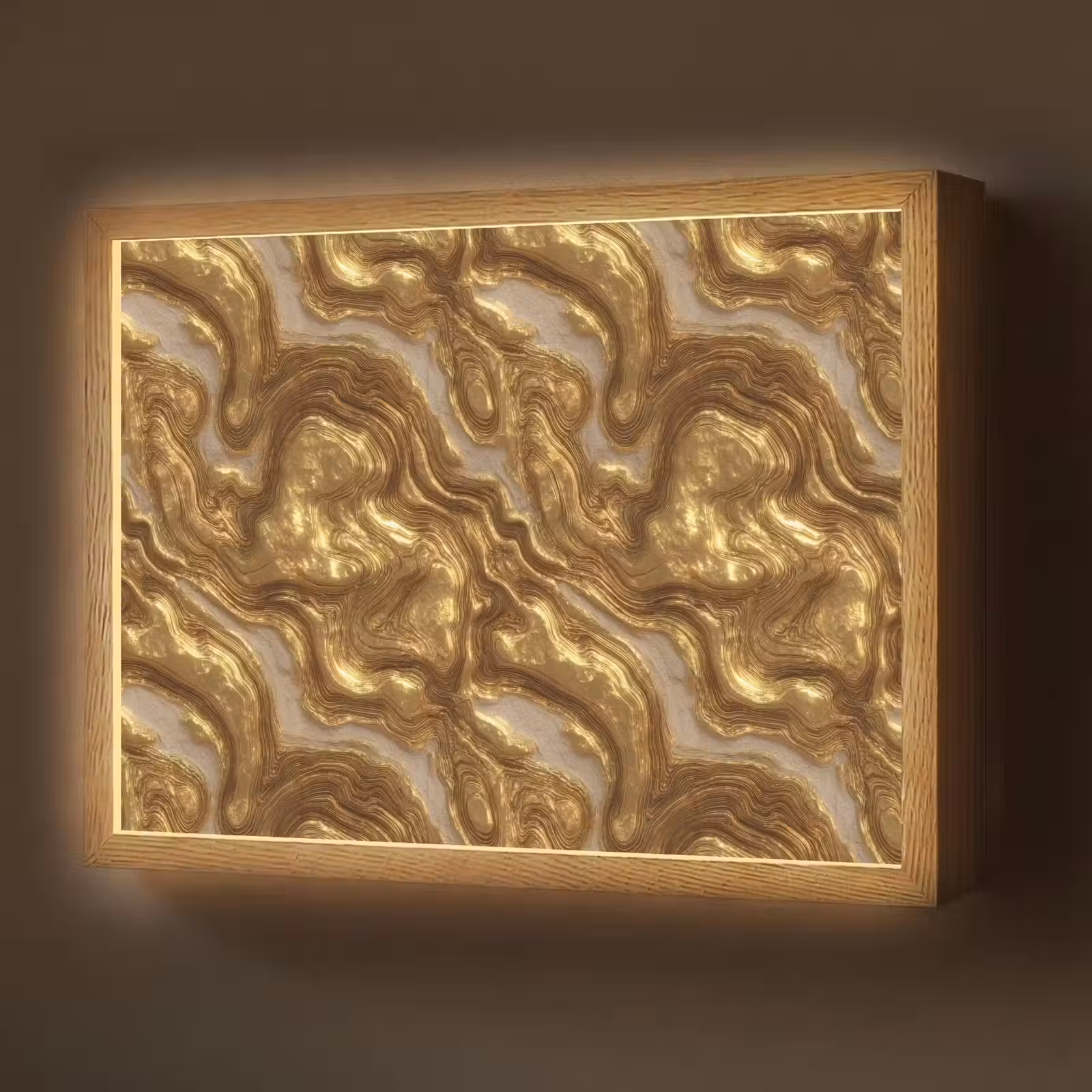 Lightbox - Wandlamp - Golven - Organisch - Goud - Crème — 1