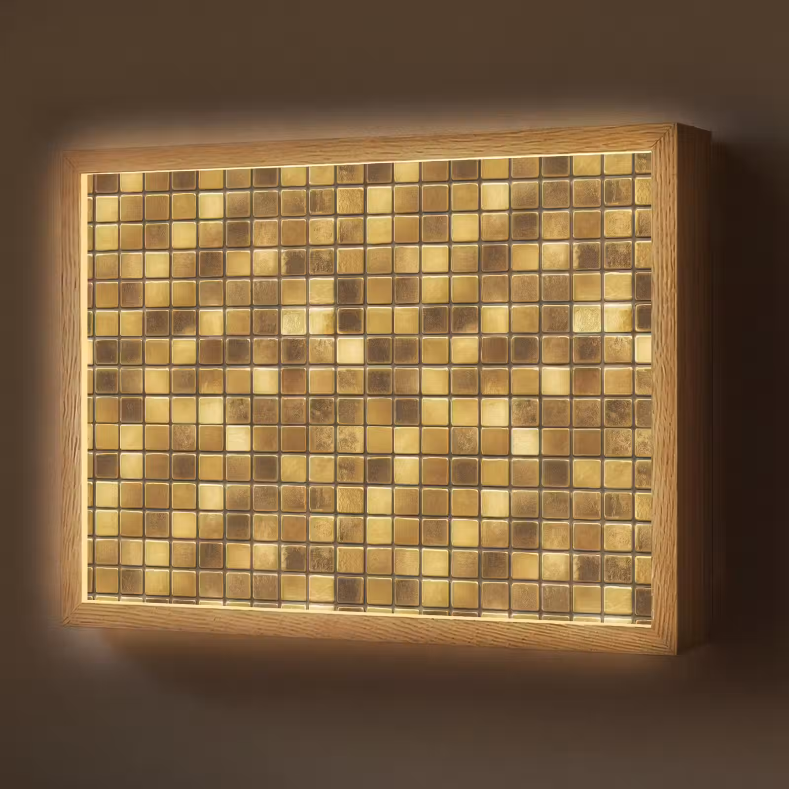 Lightbox - Wandlamp - Tegels - Mozaïek - Luxe - Warm Goud — 1