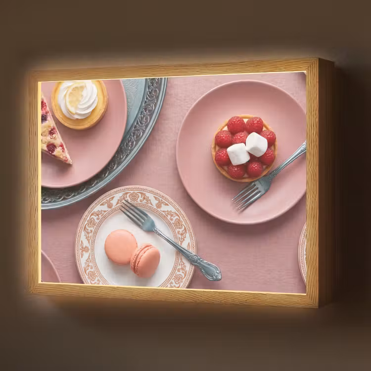 Lightbox - Wandlamp - Dessert - Taart - Gebak - Zoet - Roze — 1