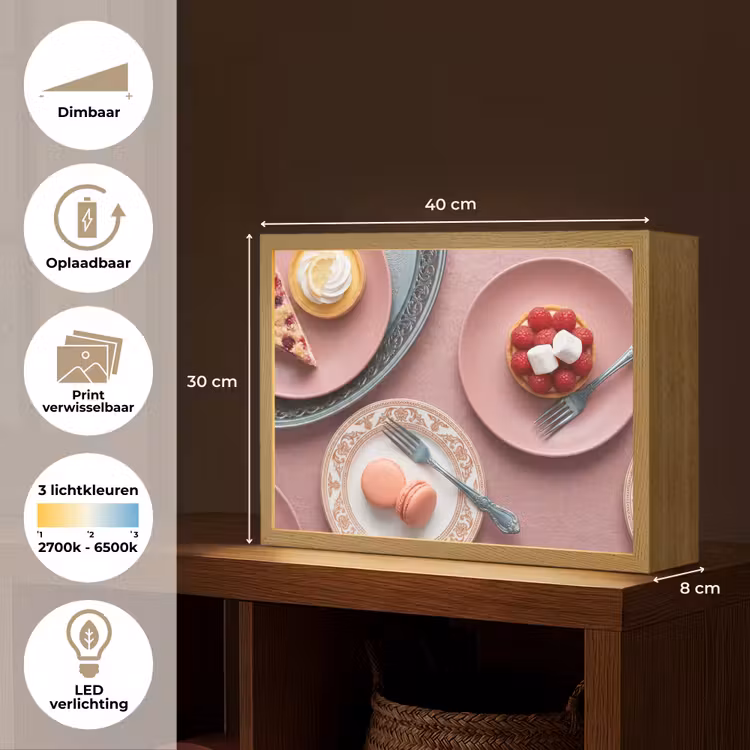 Lightbox - Wandlamp - Dessert - Taart - Gebak - Zoet - Roze — 10