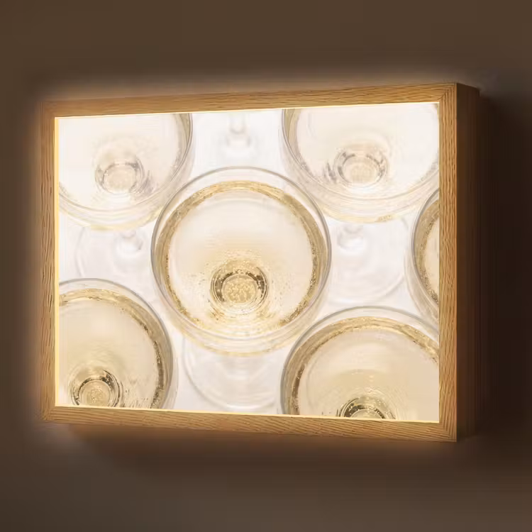 Lightbox - Wandlamp - Drank - Glazen - Feest - Goud — 1