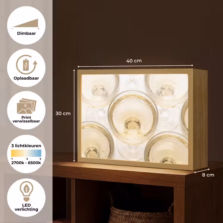 Lightbox - Wandlamp - Drank - Glazen - Feest - Goud — 10