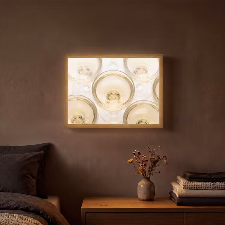Lightbox - Wandlamp - Drank - Glazen - Feest - Goud — 3